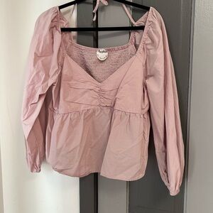 Arula Pink Smocked Women's Crop Top